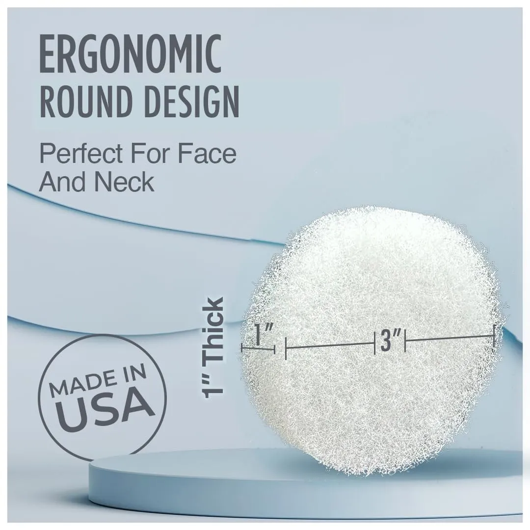 HartFelt Face Sponges for Cleansing and Gentle Exfoliating | Facial Compressed Sponges for Estheticians | Reusable Face Pads for Removing Dead Skin, Dirt & Makeup | Made in USA - Pack of 6
