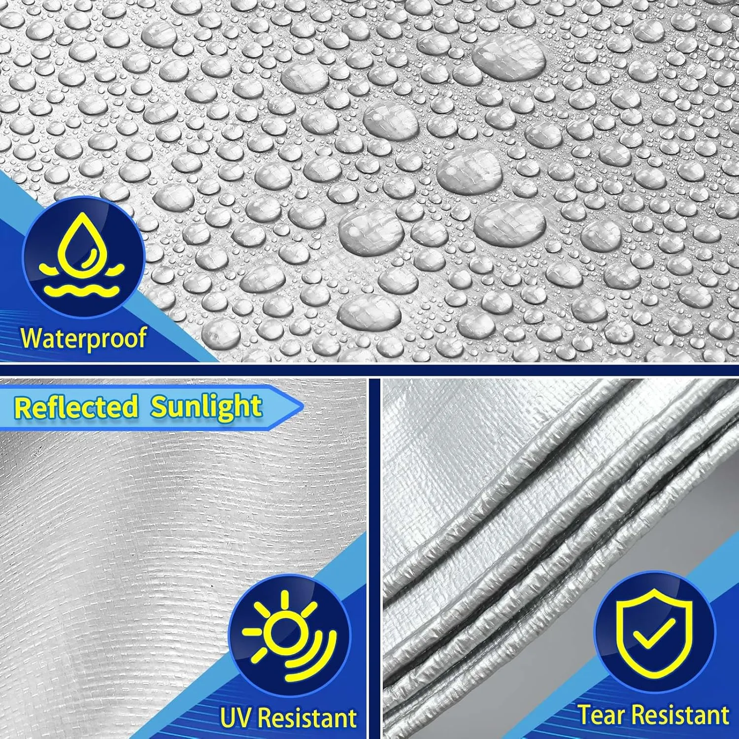 Heavy Duty Tarp 6' X 8', 16 Mil Small Waterproof Tarps, High Durability, UV Resistant, Tear Resistant with Grommets Every 18 Inches for Outdoor