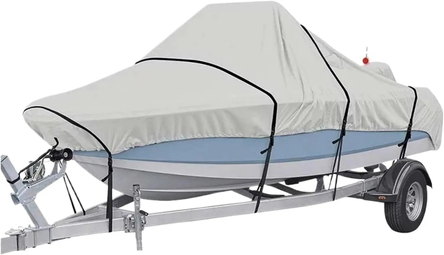 Heavy Duty Trailerable Boat Cover Waterproof Yacht Cover 11–22ft – Anti-Tear & Silver Reflective Fabric(11-13FT)