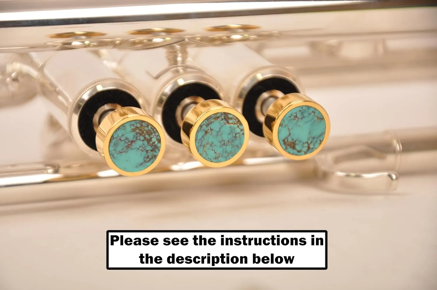 HEAVY Trumpet custom finger buttons for all Bach Stradivarius, Artisan, New York, Chicago, TR200, all Stradivarius flughelhorns, all Stradivarius cornets models (Antique Bronze Lacquered, Turquoise)