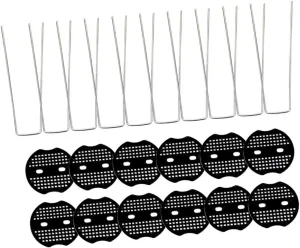 HEMOTON 15 Sets U Shaped Stakes with Pads for Ground Fixing Durable Tent Nails for Outdoor Picnics Gardens and Landscaping Heavy Duty U Pins for Secure Turf and Tarp Stability