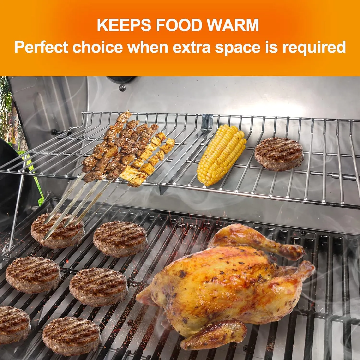 Hisencn Warming Rack for Char Griller 5050 3001 5650 5072 3008, Grill Rack for Chargriller Parts Replacement, Parts for Char Griller 5050 Warming Rack