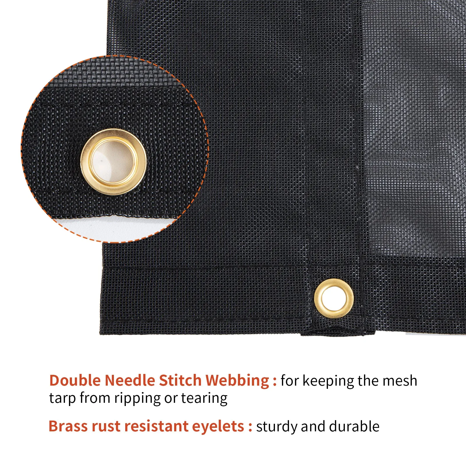 HOMBYS Black 7x16 ft Dump Trailer Truck Mesh Tarp with Grommets,Heavy Duty Mesh Tarp, Opening Shade Trailer Tarp for Truck Bed Cover