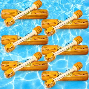 Honoson 12 Pcs Inflatable Battle Log Rafts Games Fighting Float Row Toys Fun Activity Log Pool Toys Floating Games for Adults and Family Summer Lake Water Beach Boat Party