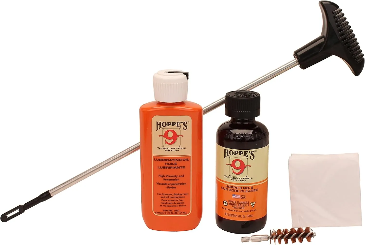 Hoppe's No. 9 Cleaning Kit with Aluminum Rod, .40 Caliber, 10mm Pistol, Clamshell