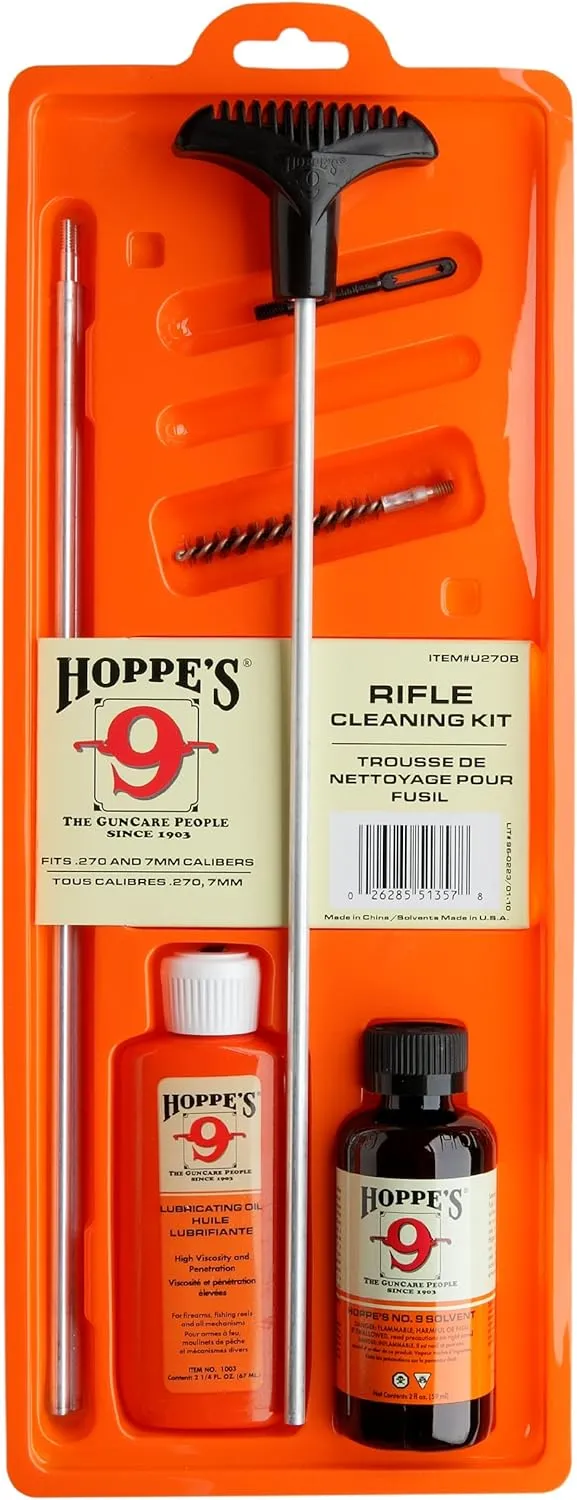 Hoppe's No. 9 Cleaning Kit with Aluminum Rod, 7mm, .270/.280 Caliber Rifle