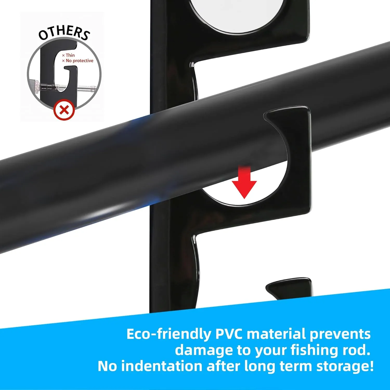 Horizontal Fishing Rod Holders for Garage, Durable Metal Fishing Pole Holders for Garage, Wall Ceiling Mounted Fishing Rod Rack, Premium Garage Organization for 10 Rods or Combos