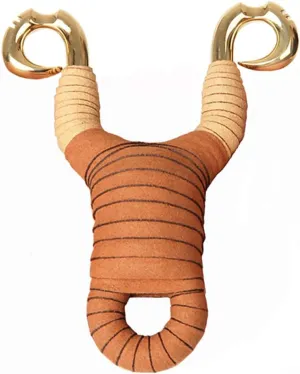 Hunting Slingshot Wrapped Brass Slingshot Catapult Kit with Compact Body for Adults 4 Flat Bands & Slingshot Case & 50 Ammo Outdoor Game