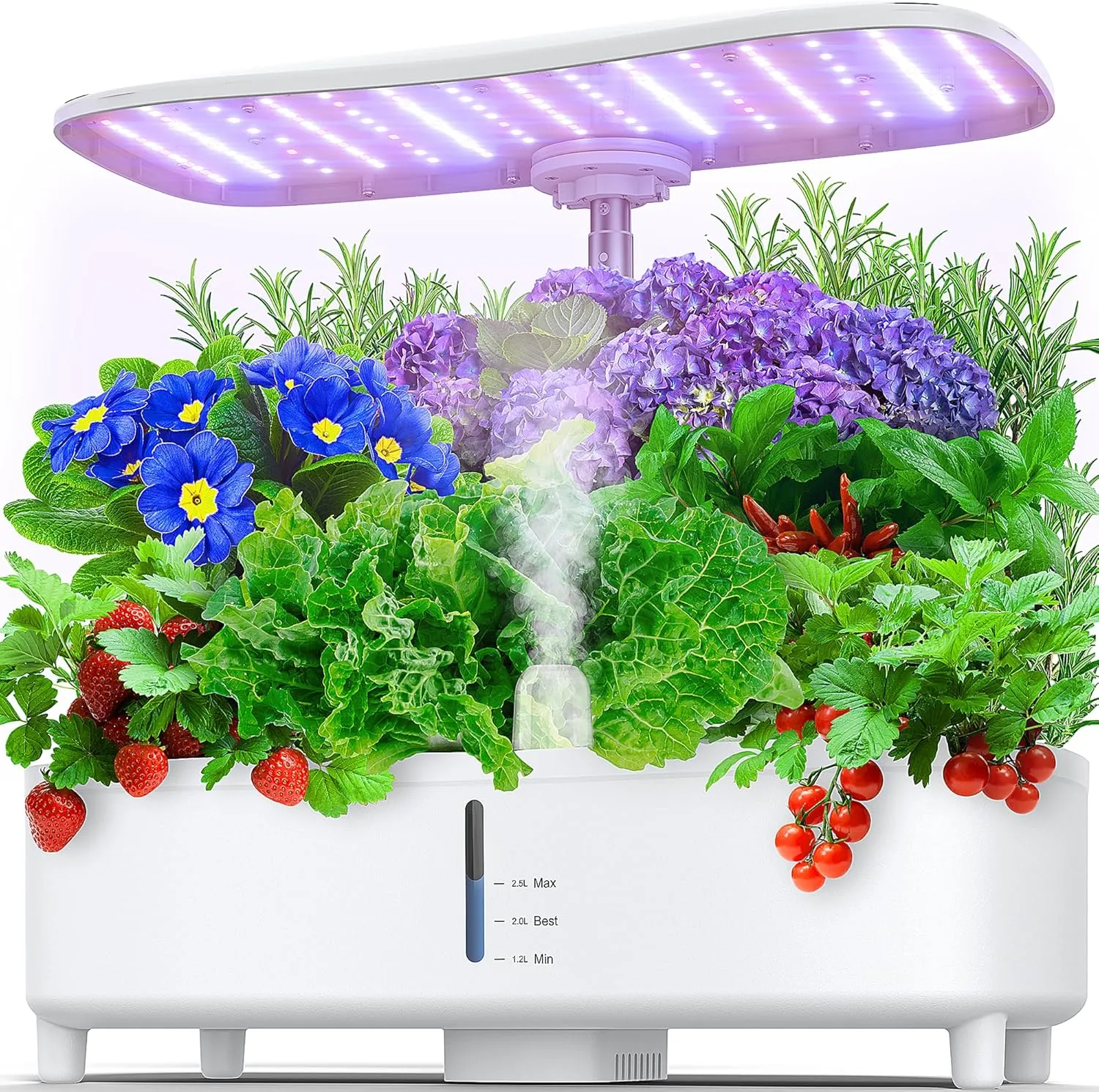 Hydroponics Growing System Kit 15 Pods Misting Herb Garden Indoor Garden Indoor Gardening System 5L Water Capacity 48W Grow Light with Adjustable Height Birthday Gifts for Women Mothers Day Gifts