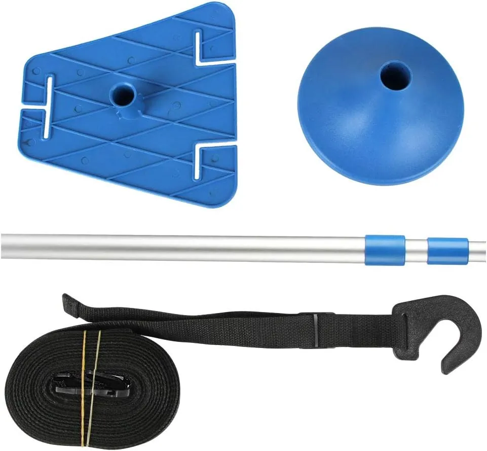 iCOVER Boat Cover Support Pole-Height Adjustable Aluminum Telescoping Pole and Webbing Strap Prevent Water from Sagging