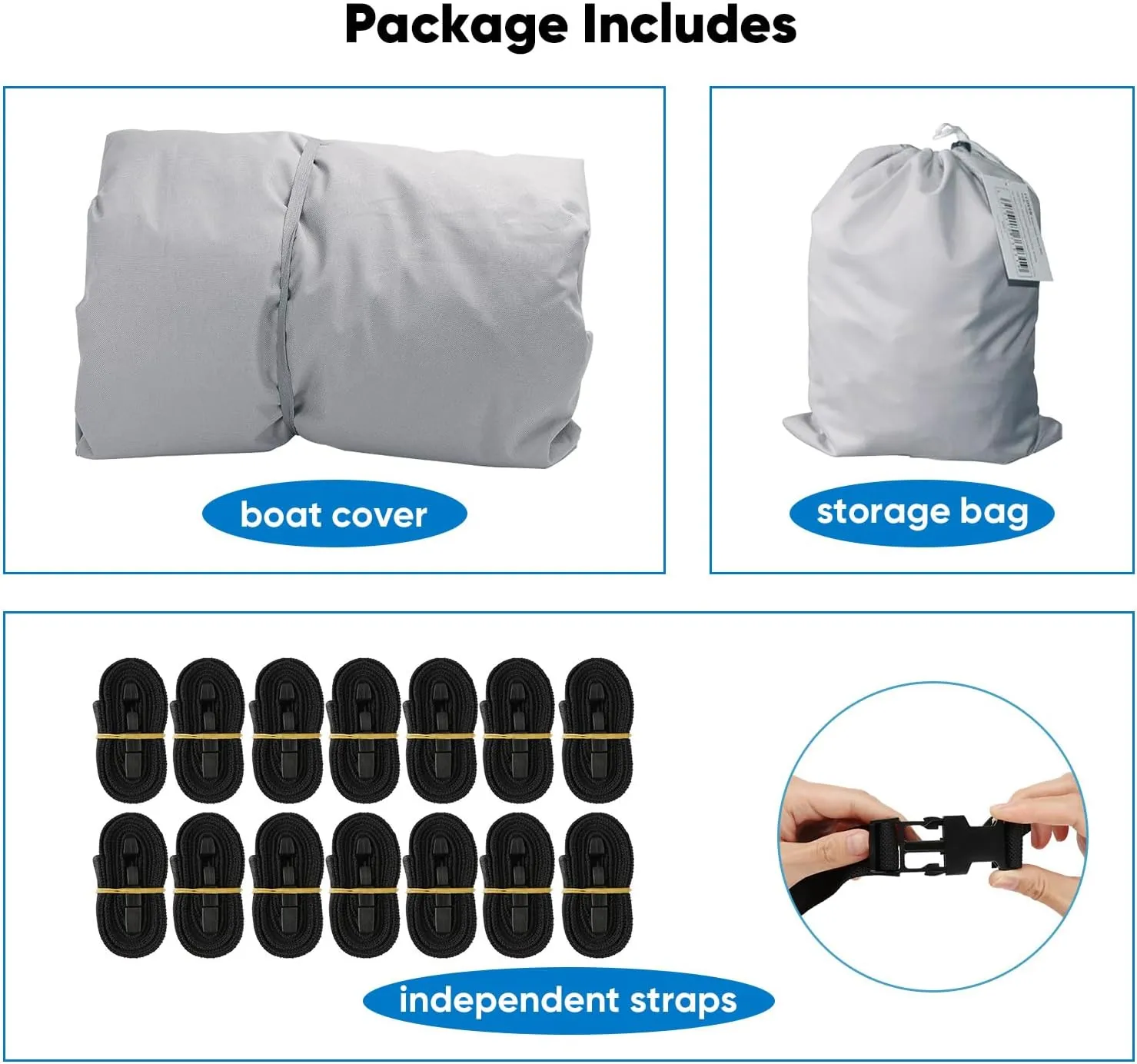 iCOVER Trailerable Pontoon Boat Cover, Fits 17 to 28ft Long & Beam Width up to 102in Pontoon Boat with Storage Bag