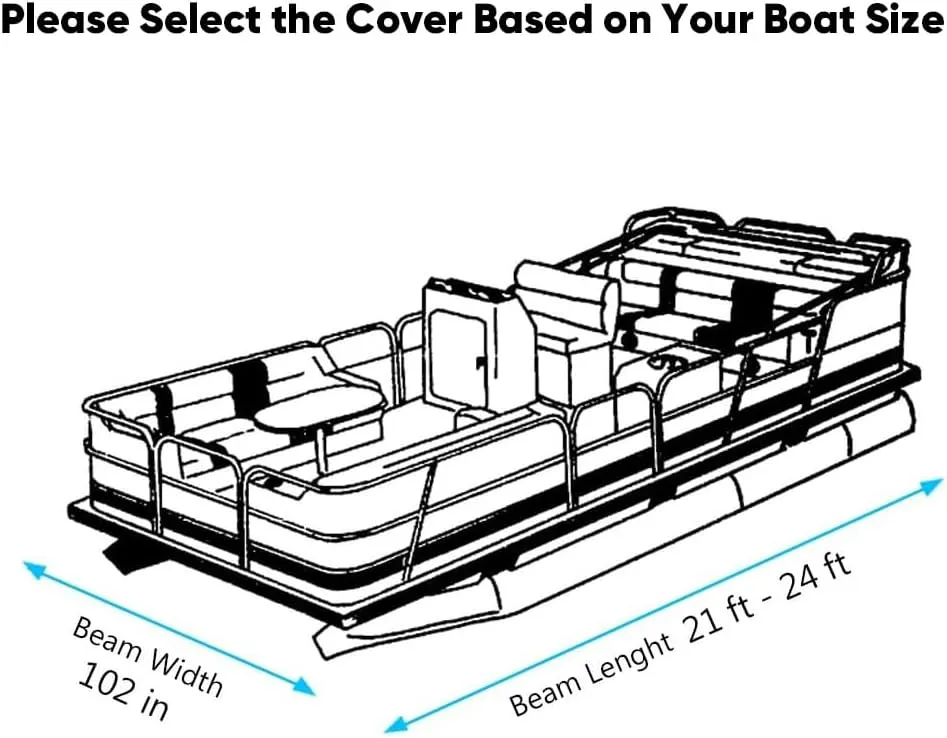 iCOVER Trailerable Pontoon Boat Cover, Fits 17 to 28ft Long & Beam Width up to 102in Pontoon Boat with Storage Bag