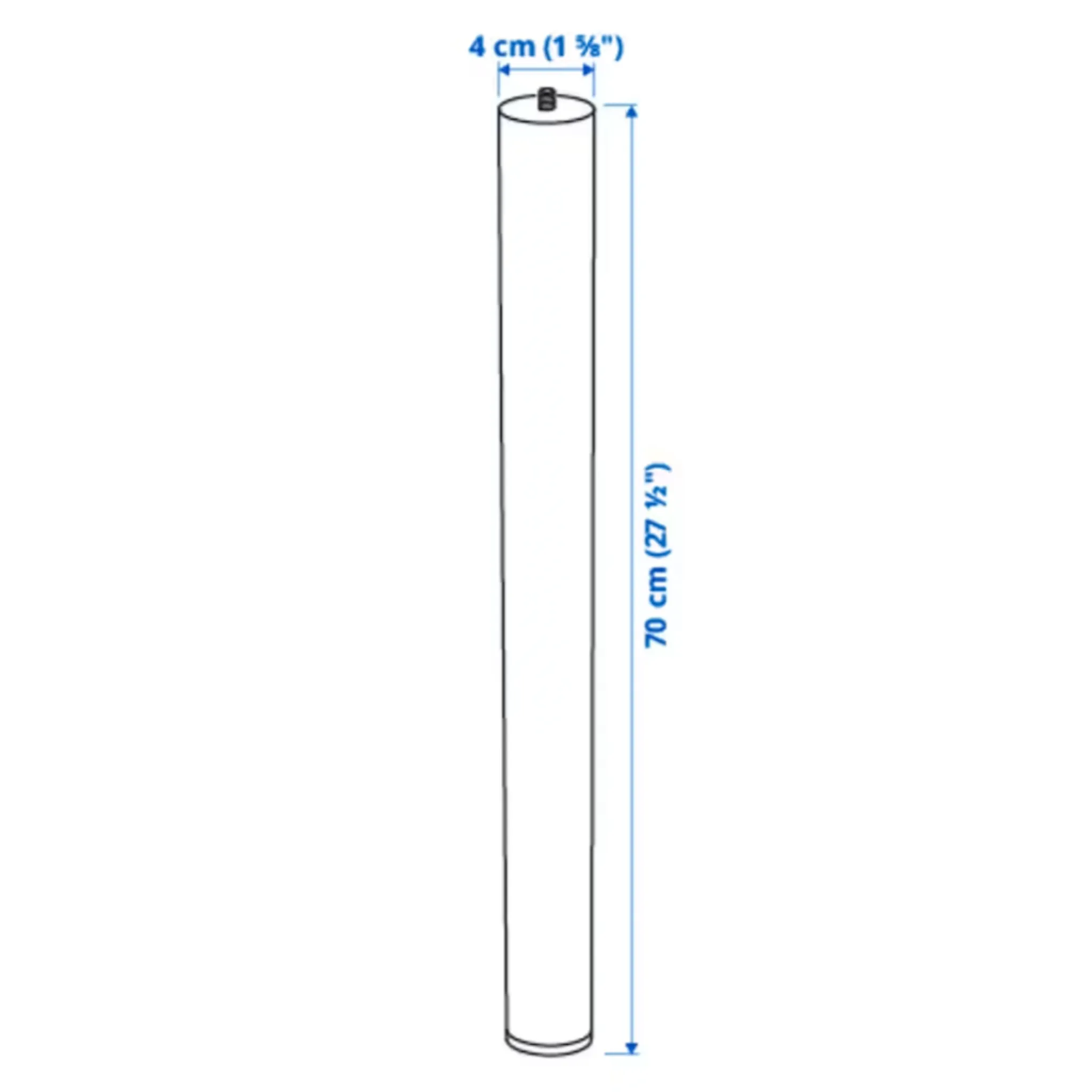 Ikea Adils Basic Pole Table Leg, 70cm, White