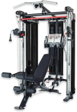 Inspire Fitness FT2 Functional Trainer & Smith Machine Station   Bench & Leg Extension Attachment Bundle - at Home Workout Machine for Full Body Strength Training   Squat Exercises