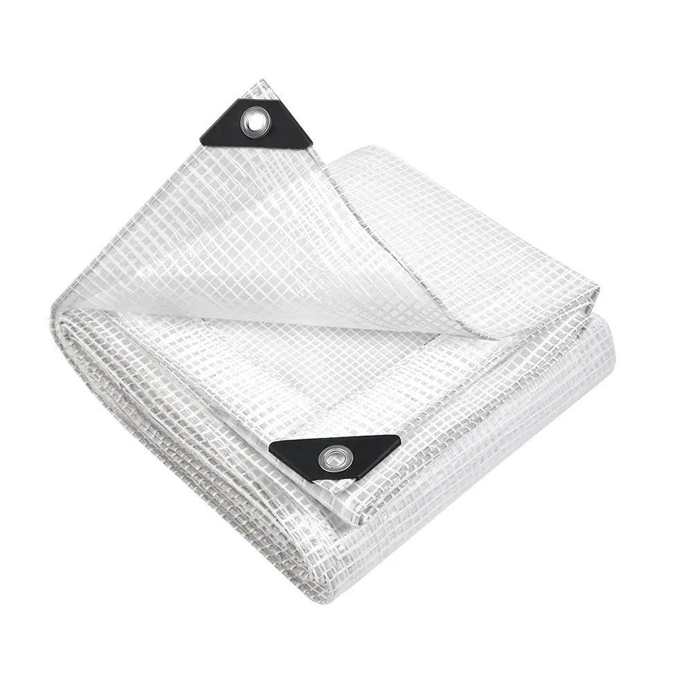 Instahut Tarp Tarpaulin 9x12m Canvas Heavy Duty Camping Cover Clear-NT_Rural