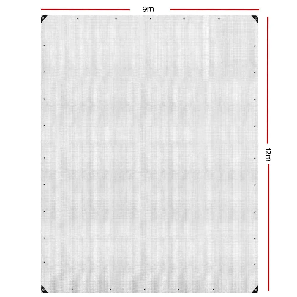 Instahut Tarp Tarpaulin 9x12m Canvas Heavy Duty Camping Cover Clear-NT_Rural