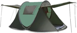 Instant Camping Tent Outdoor Portable 3-4 Person Pop Up Camping Tent Rainproof Sunproof Automatic Family Camping Tent 2 Doors 2 Windows Easy Set Up