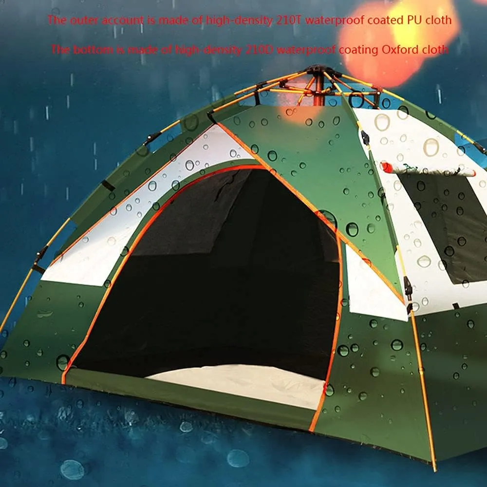 Instant Pop Up Family Camping Tents, Quick Setup for Camping, Hiking, Fishing for 2-3 3-4 Person