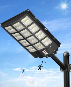 JAYNLT 6800W Solar Street Lights Outdoor,6500K Highest Lumen Parking Lot Lights,Waterproof Duks to Dawn Solar Flood Security Lamps Motion Sensor for Garage,Yard