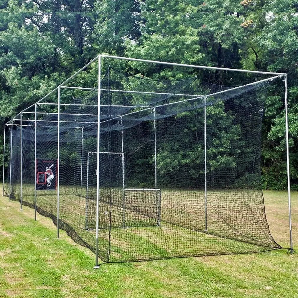 Jones Sports Batting Cage Frame Kit EZ UP & Down Baseball Softball Frame Kit with or Without Net. (Long Poles Not Included)