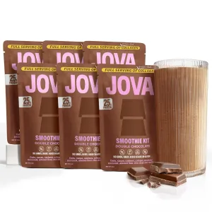 JOVA All-in-One Nutritious Superfood Meal Replacement | Delicious Whole Food Blend: Oats, Cacao, Cashews, Collagen & Chia Seed (25g Protein, 11g Fiber, 2g Sugar) | Double Chocolate, 6-Pack