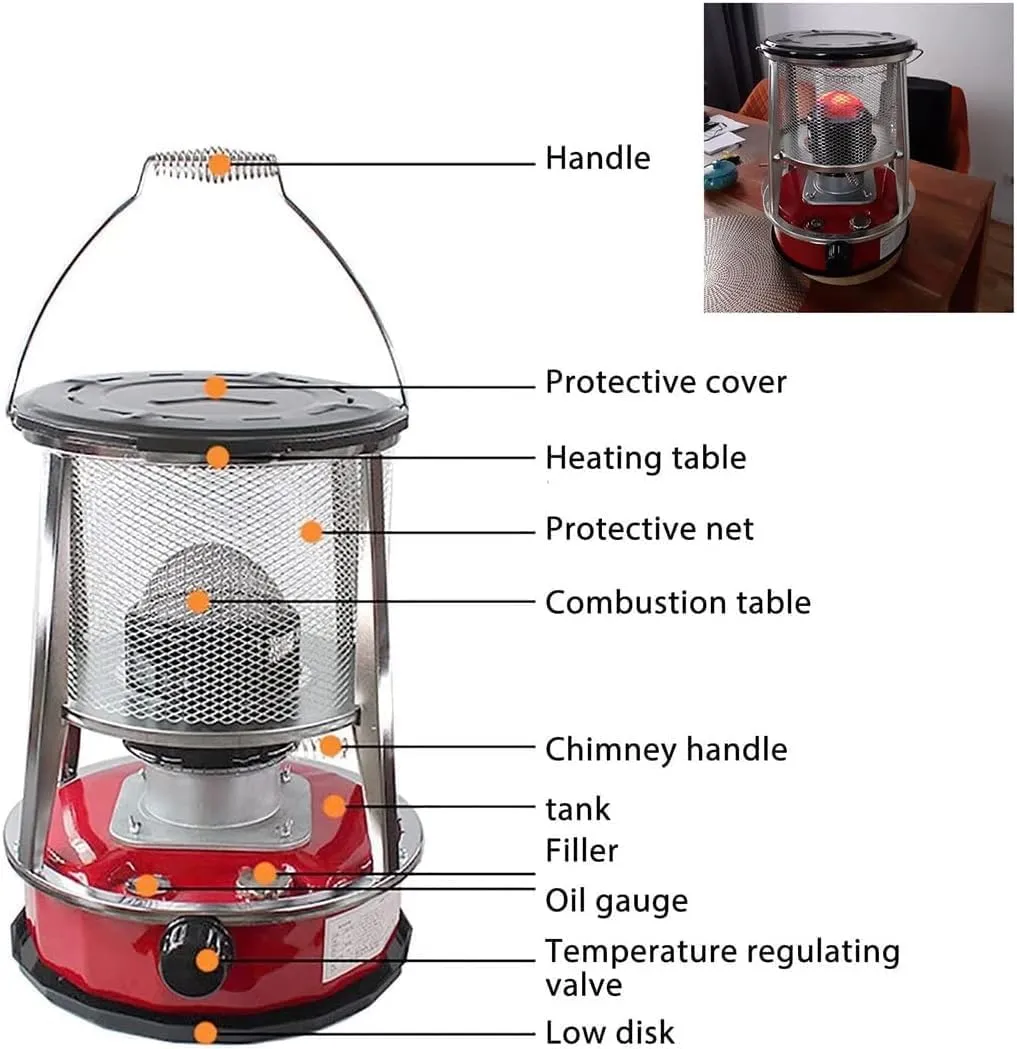 Kerosene Stove Burner,4.5L Non Electric Emergency Space Heaters,Portable Kerosene Stove Heater,Height Adjustable,for Ice Fishing Hiking Survival Emergency Patio