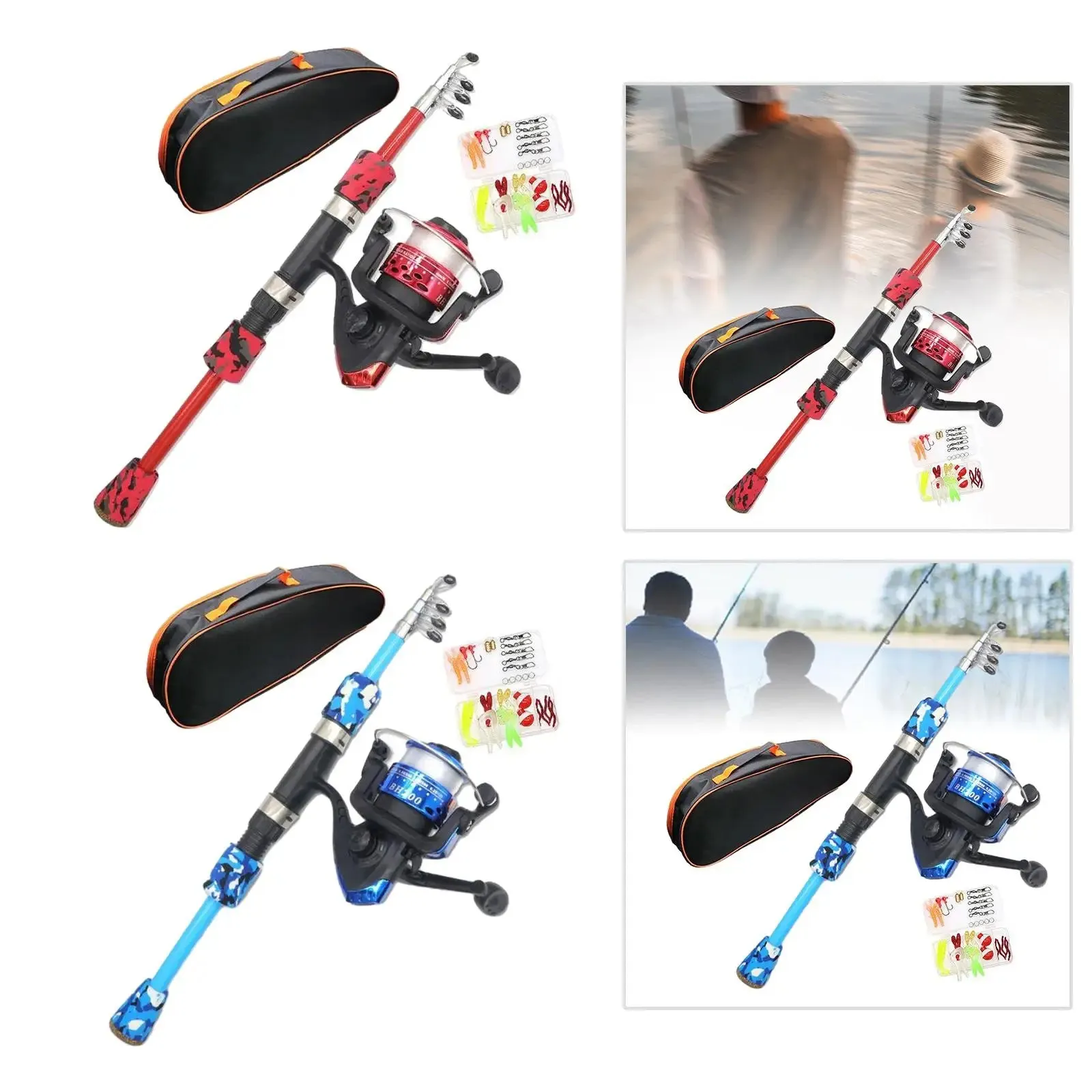 Kids Fishing Rod Set, Complete Freshwater Travel Fishing Rod