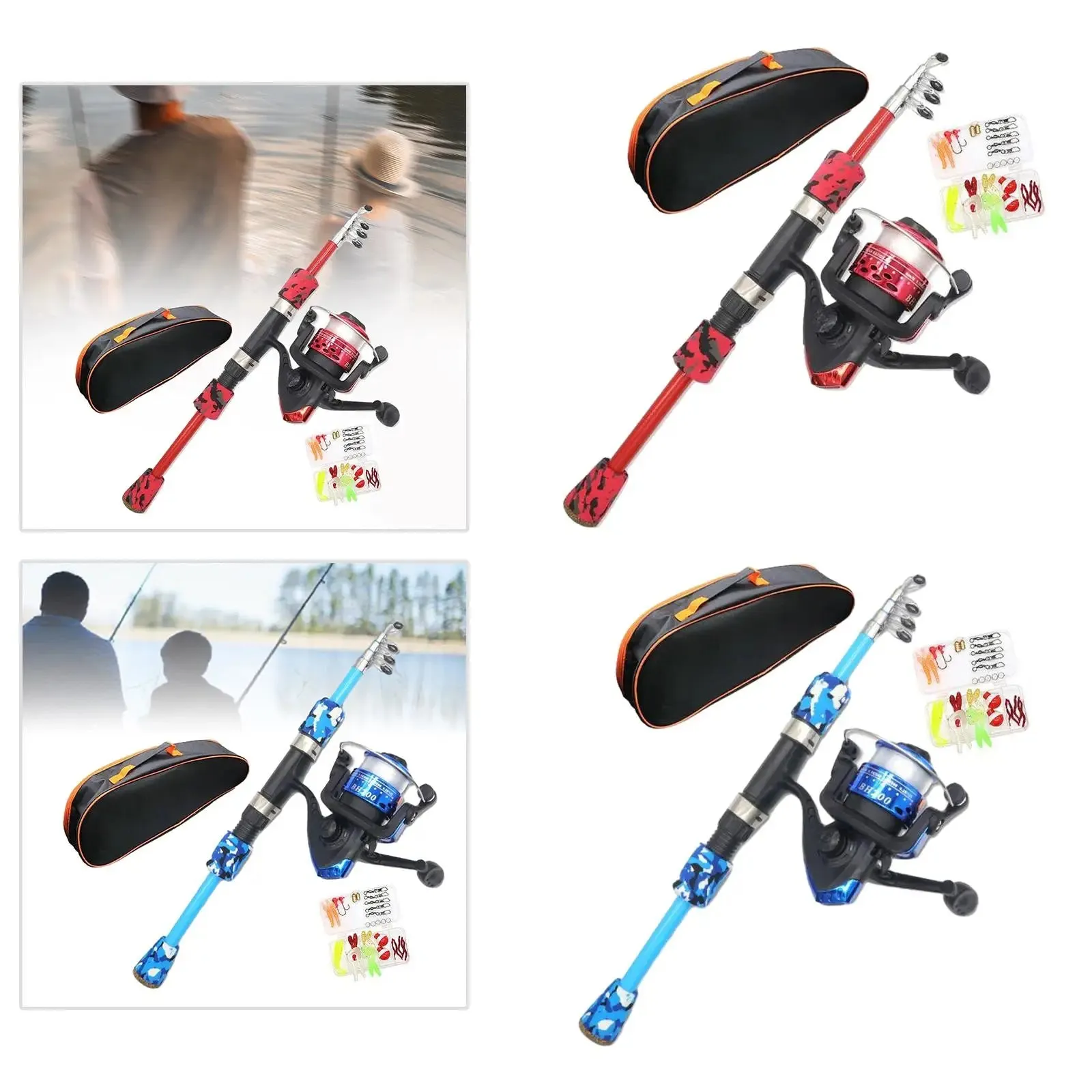 Kids Fishing Rod Set, Complete Freshwater Travel Fishing Rod