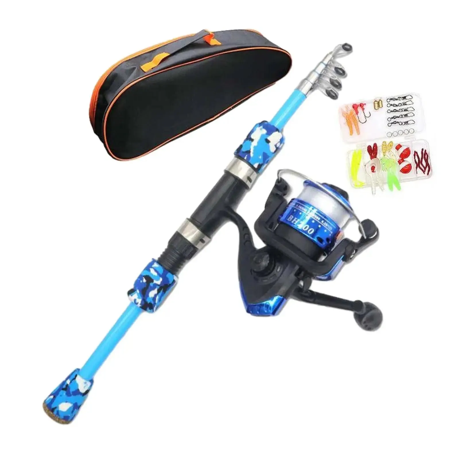 Kids Fishing Rod Set with Travel Bag Travel Kid Fishing Pole and Tackle Box