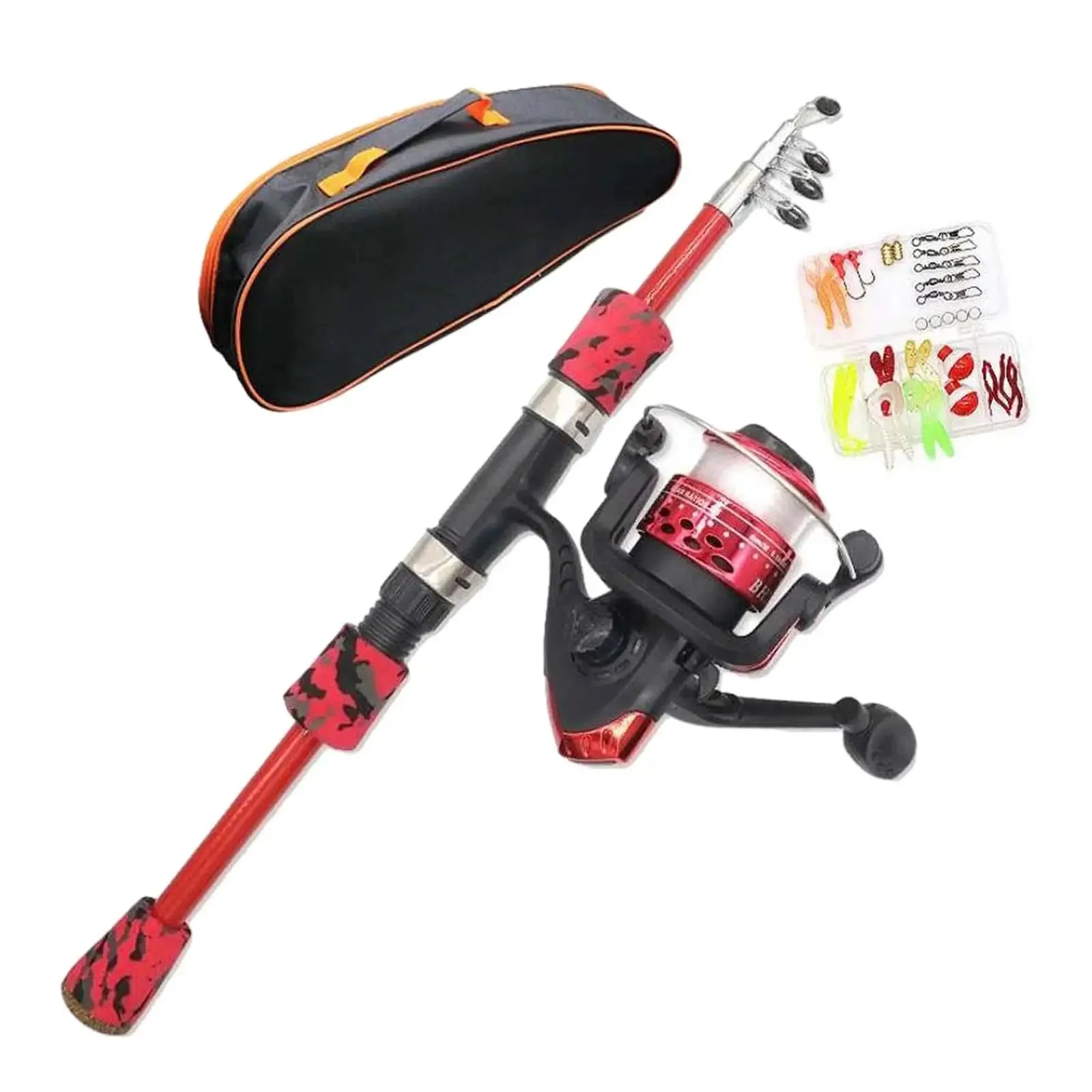 Kids Fishing Rod Set with Travel Bag Travel Kid Fishing Pole and Tackle Box