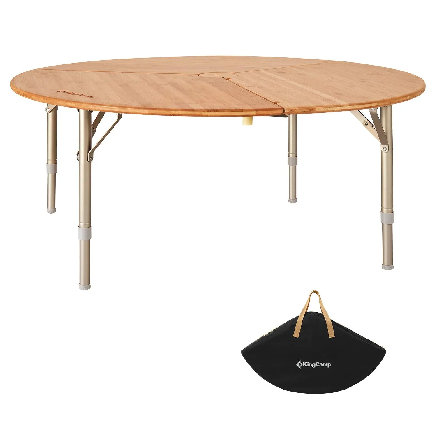 KingCamp BAMBOO 9595 3-Folding Bamboo Table Round