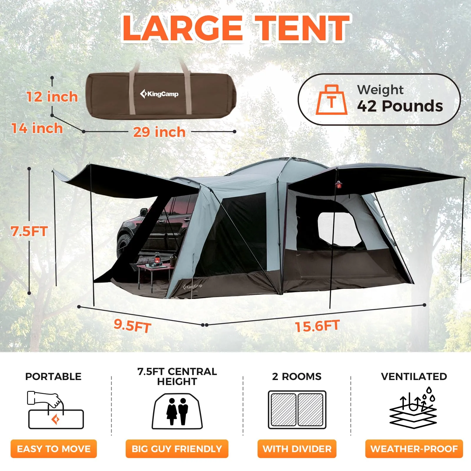 KingCamp BOUNDLESS X5 B Car-Integrated Camping Tent