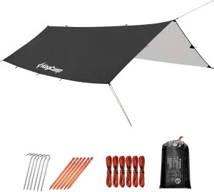 KingCamp Camping Tarp, Oversize Waterproof Tarp with Silver Coating UPF50  UV Protection for Camping Hiking Traveling