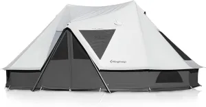 KingCamp Canvas Bell Yurt Tents, 4 Seasons Large Waterproof & Windproof Luxury Glamping Tent w/Stove Jack for Family Outdoor Camping, Hunting, Parties