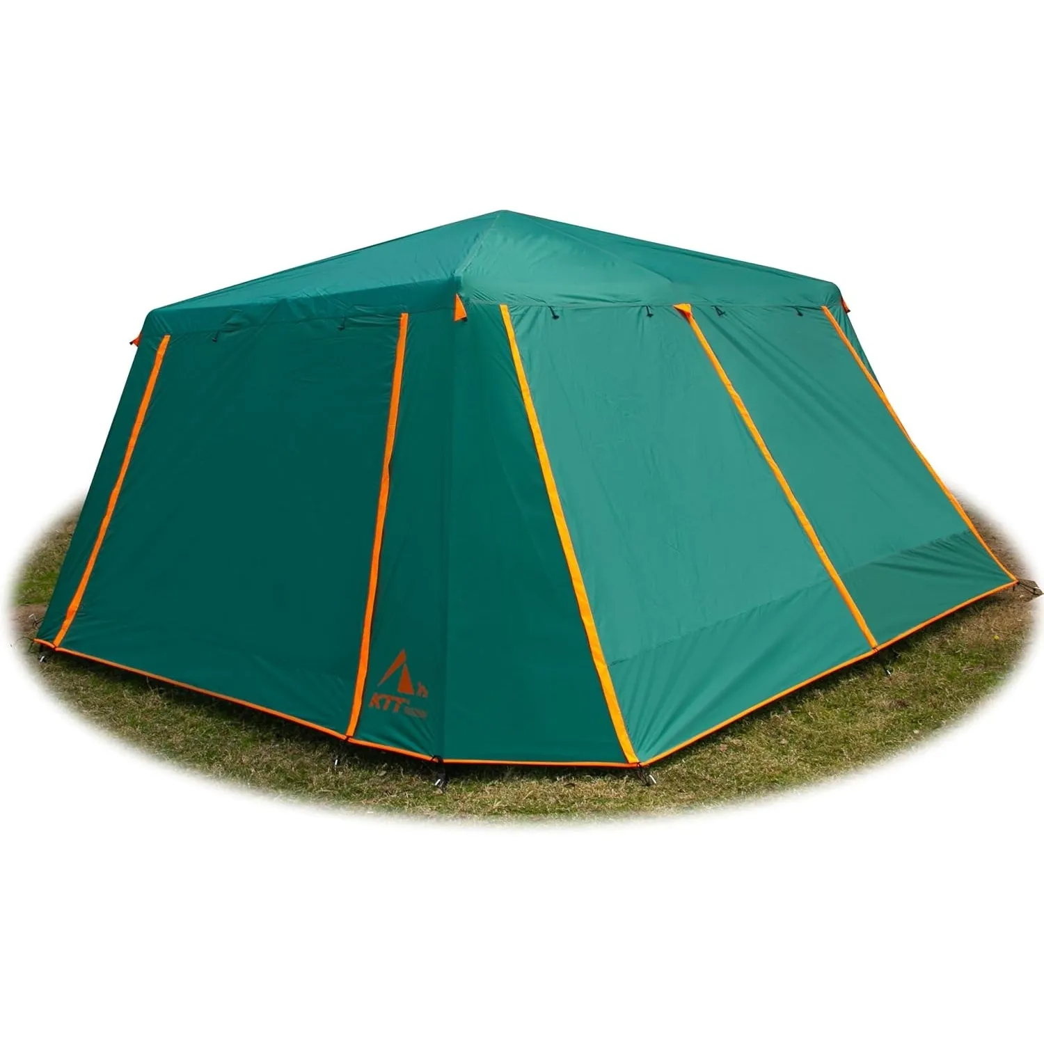 KTT Extra Large Tent 10-12-14 Person(Style-B),Family Cabin Tents,2 Rooms,3 Doors and 3 Windows with Mesh,Straight Wall,Waterproof,Double Layer,Big Tent for Outdoor,Picnic,Camping,Family Gathering