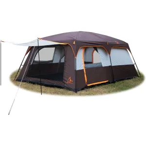 KTT Extra Large Tent 10-12-14 Person(Style-B),Family Cabin Tents,2 Rooms,3 Doors and 3 Windows with Mesh,Straight Wall,Waterproof,Double Layer,Big Tent for Outdoor,Picnic,Camping,Family Gathering