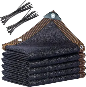 LBTING 95% Shade Cloth for Garden, 10 x 20 FT Sun Shade Mesh Tarp with Grommets, Sunblock Net for Outdoor Plants Greenhouse Patio Canopy Garden Pergola Dog House Chicken Coop – Black