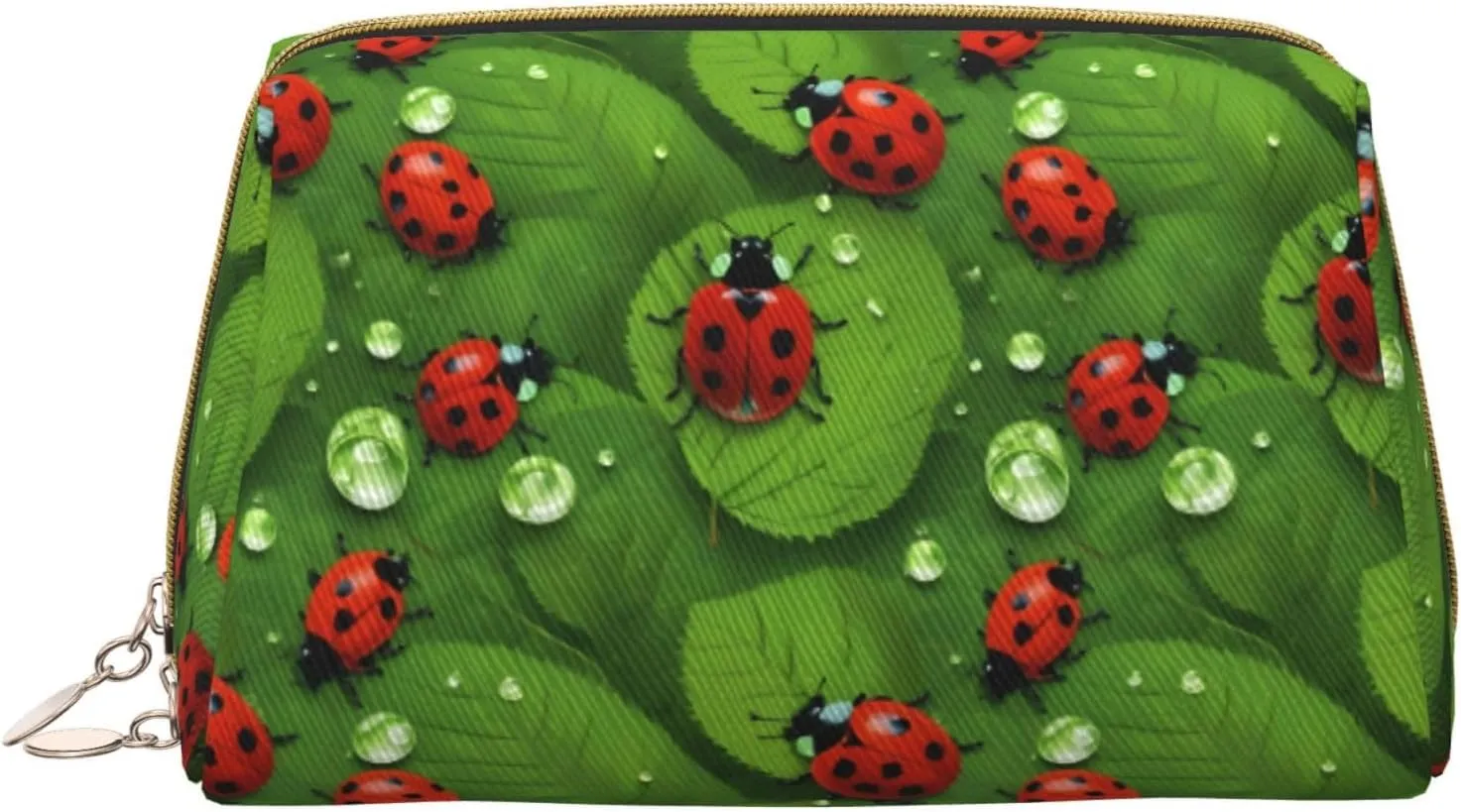 Leaves And Ladybugs Toiletry Pouch, Travel-Friendly Makeup Organizer For Makeup Brushes, Lipsticks