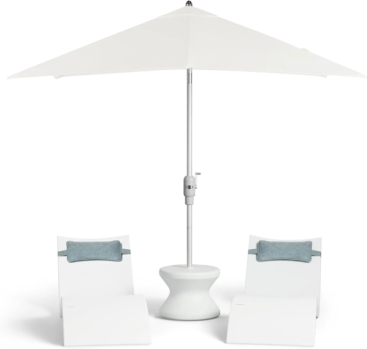Ledge Lounger Patio & Pool Umbrella 7.5' Octagon Crank Auto & Tilt - Silver Pole/Charcoal Grey Canopy