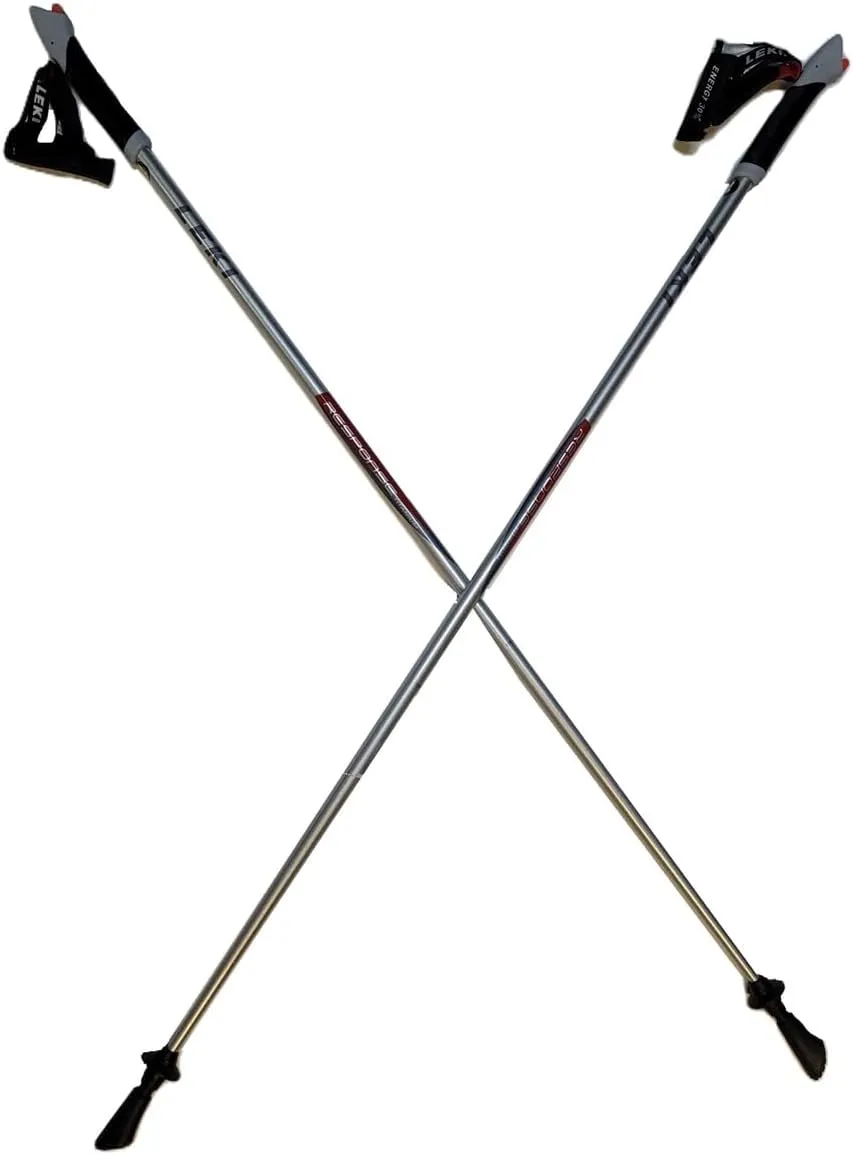 LEKI Nordic Walking Response Titanium Series Silver/Red 115cm