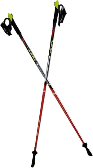 LEKI Nordic Walking Speed Pacer Vario Ultra Lightweight Carbon Poles Red 115cm