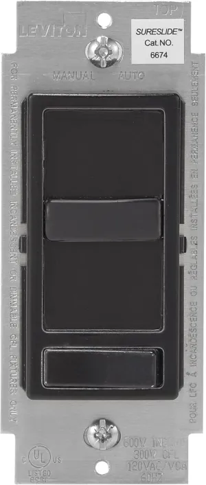 Leviton SureSlide Dimmer Switch for Dimmable LED, Halogen and Incandescent Bulbs, 6674-P0E, Black