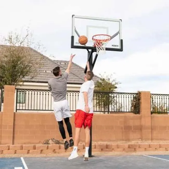 Lifetime 54" Mammoth Adjustable Tempered Glass Bolt-Down In-Ground Basketball Hoop