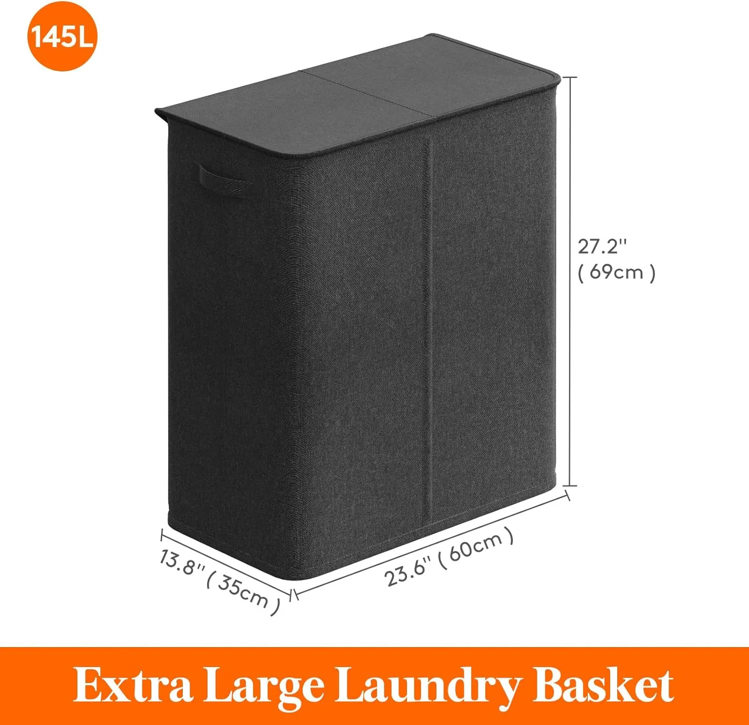 Lifewit Triple Laundry Hamper with Lid and Removable Laundry Bags, Large Collapsible 3 Dividers Dirty Clothes Basket with Handles for Bedroom, Laundry Room, Closet, Bathroom, College, 160L Dark Gray