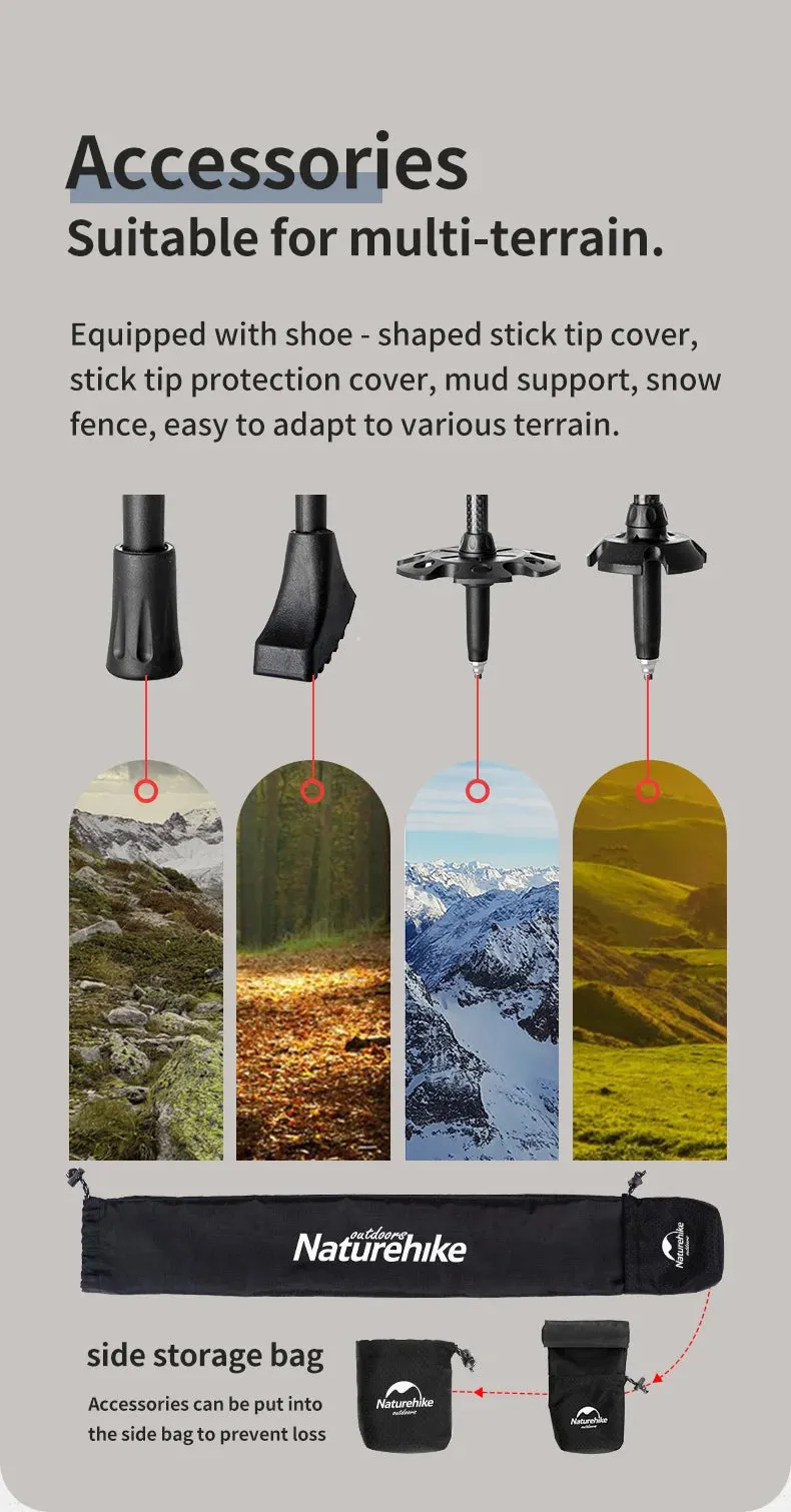 Lightweight Carbon Fiber Trekking Poles – 2PCS Collapsible Telescopic Hiking Sticks for Walking, Climbing & Backpacking