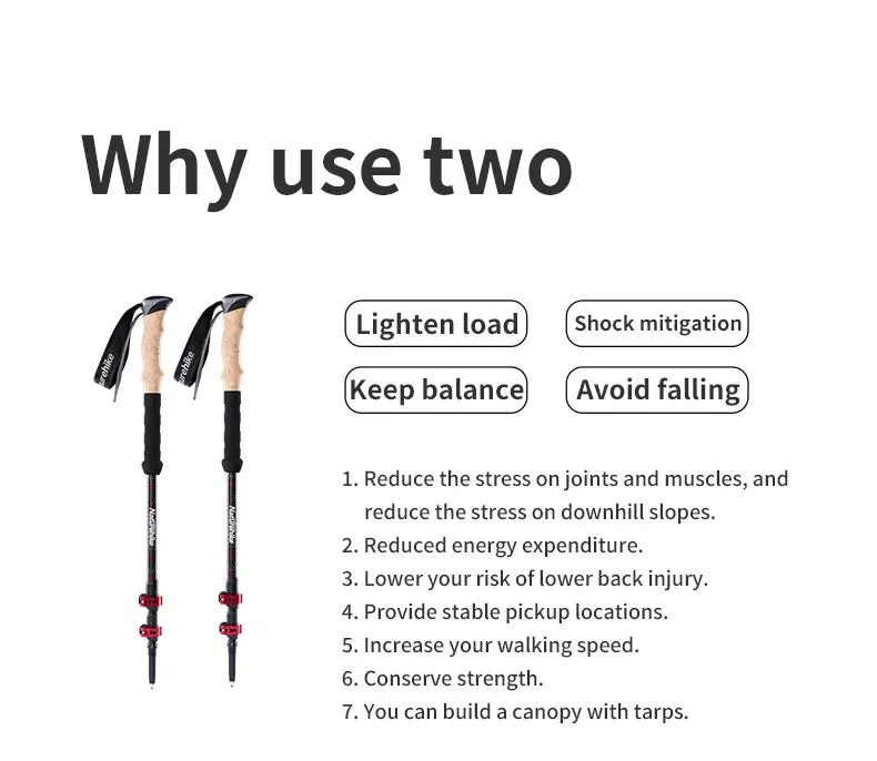 Lightweight Carbon Fiber Trekking Poles – 2PCS Collapsible Telescopic Hiking Sticks for Walking, Climbing & Backpacking