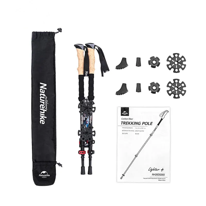 Lightweight Carbon Fiber Trekking Poles – 2PCS Collapsible Telescopic Hiking Sticks for Walking, Climbing & Backpacking
