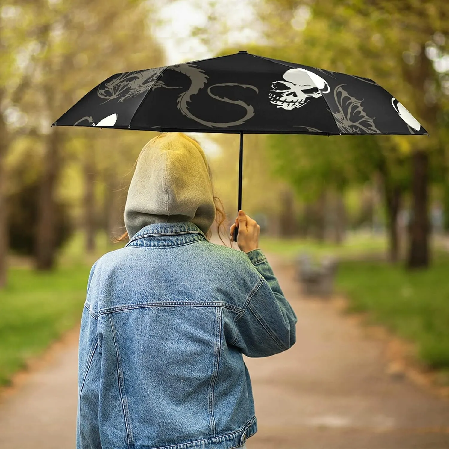 Lightweight Folding Umbrella, Portable Sun Travel Parasol, Compact Anti-UV Strong Rain Umbrella