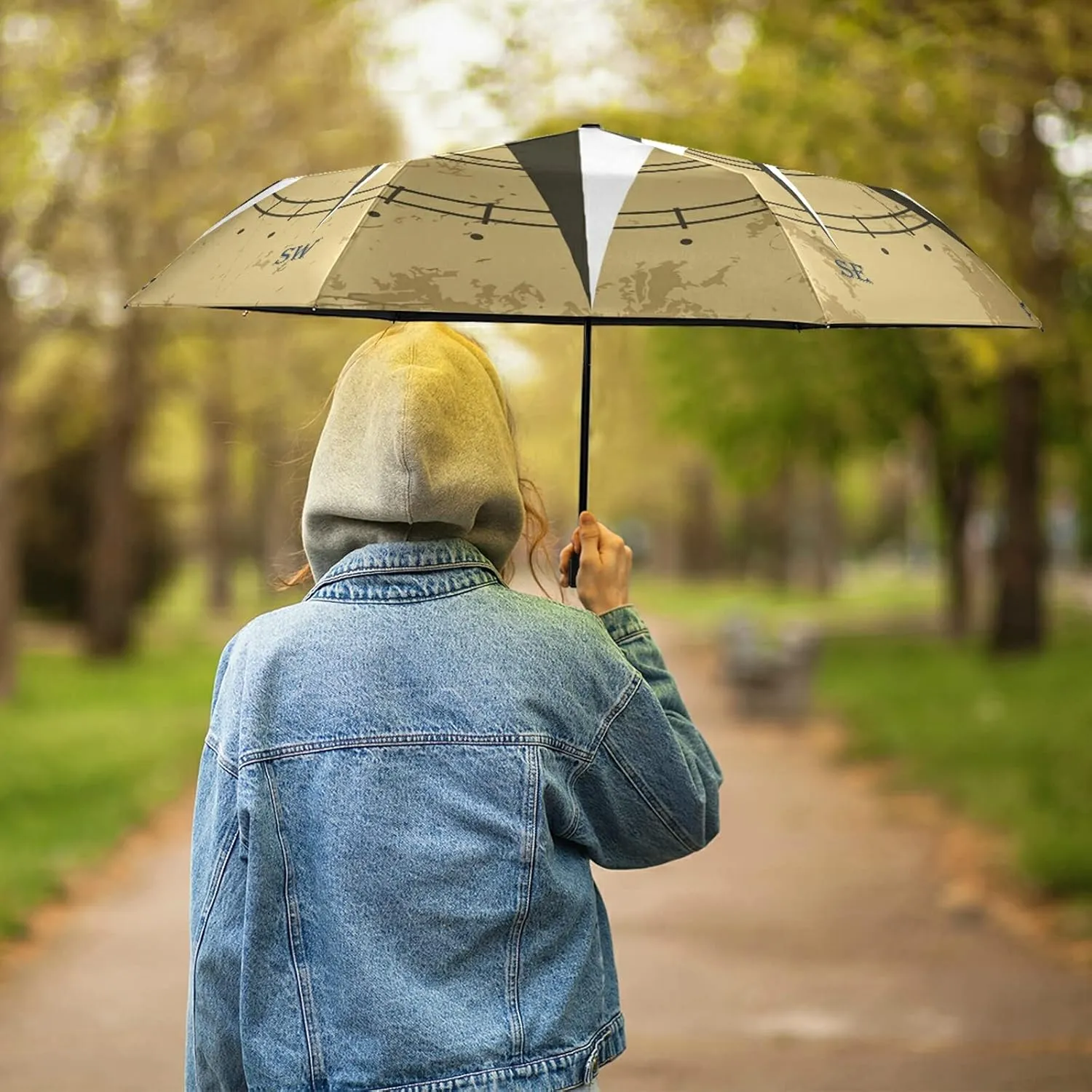 Lightweight Folding Umbrella, Portable Sun Travel Parasol, Compact Anti-UV Strong Rain Umbrella