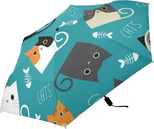 Lightweight Folding Umbrella, Portable Sun Travel Parasol, Compact Anti-UV Strong Rain Umbrella